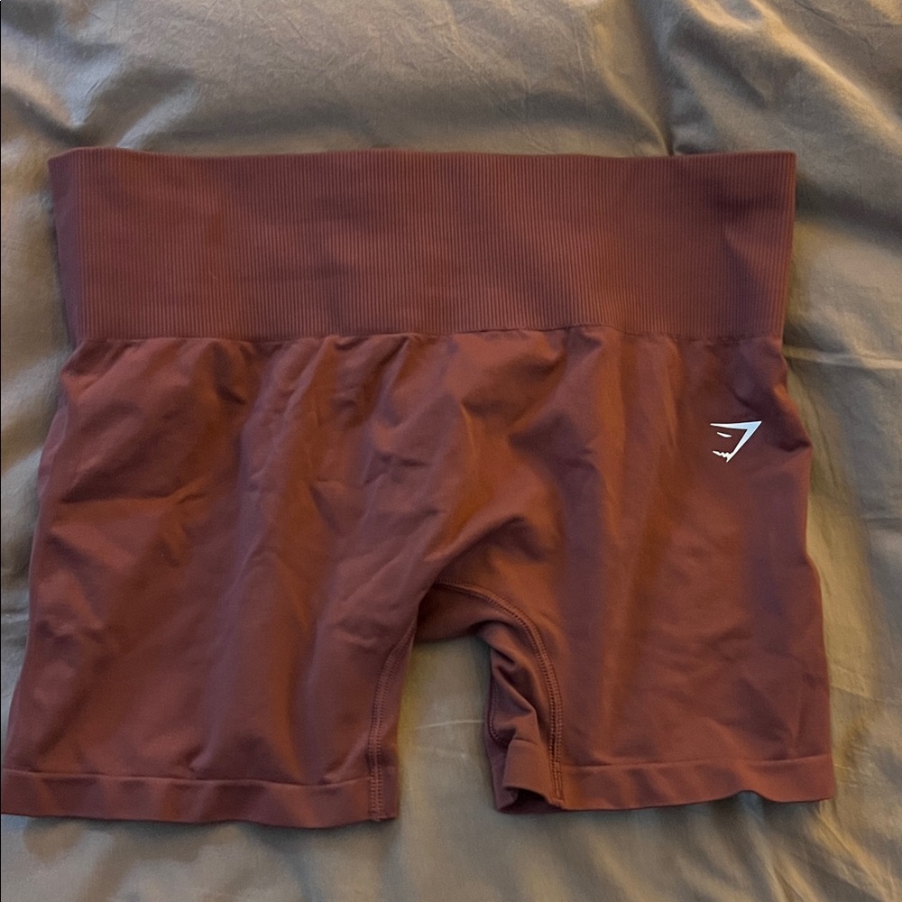 Gymshark Maroon High-Waisted Shorts